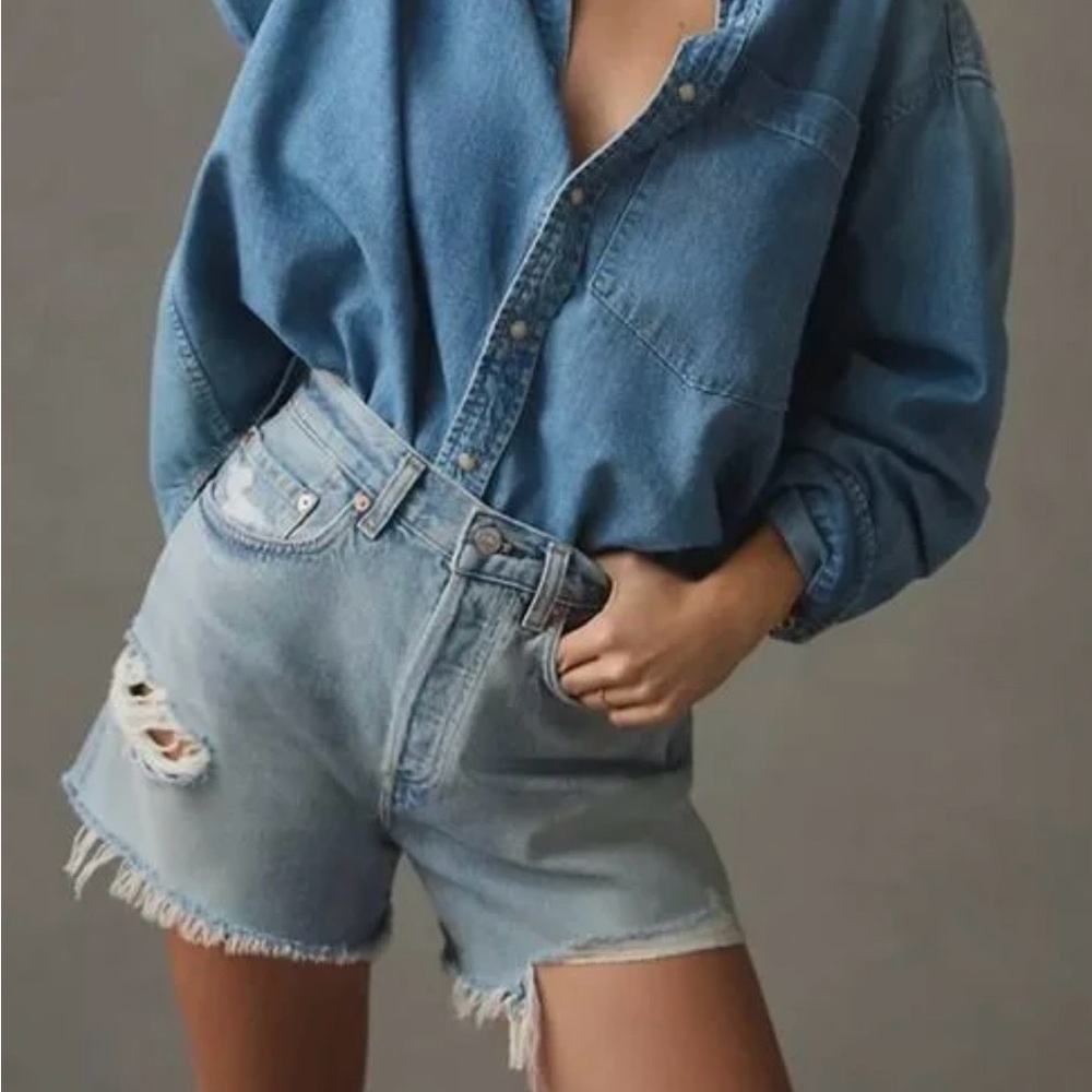 Citizens Of Humanity “Annabelle” long denim shorts